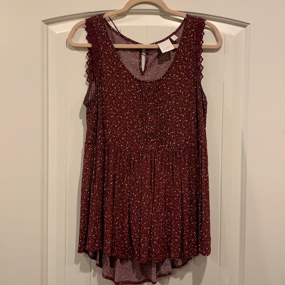 Lauren Conrad Maroon Sleeveless top